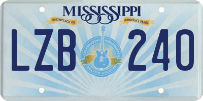 MS license plate LZB240