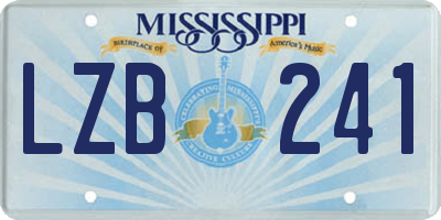 MS license plate LZB241