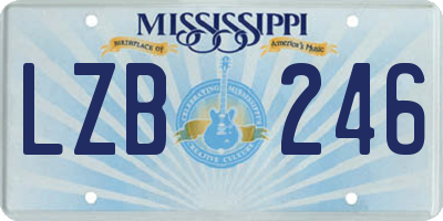 MS license plate LZB246