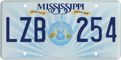 MS license plate LZB254