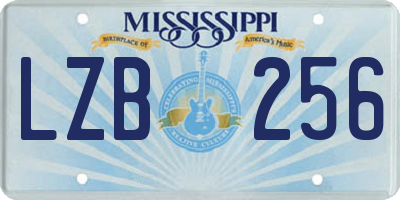 MS license plate LZB256