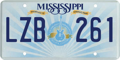 MS license plate LZB261
