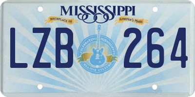 MS license plate LZB264