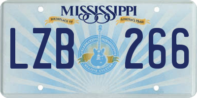 MS license plate LZB266