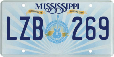 MS license plate LZB269