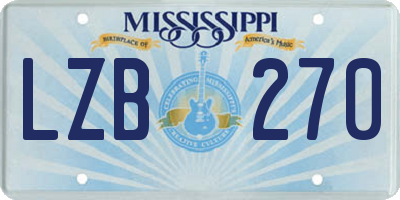 MS license plate LZB270