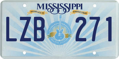 MS license plate LZB271