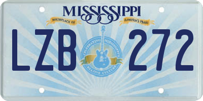 MS license plate LZB272