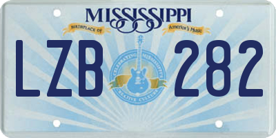 MS license plate LZB282