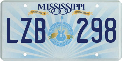 MS license plate LZB298