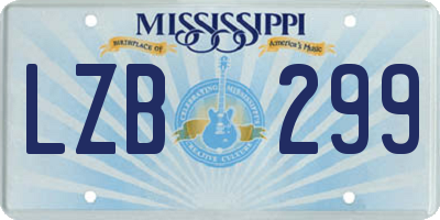 MS license plate LZB299