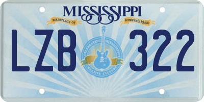 MS license plate LZB322