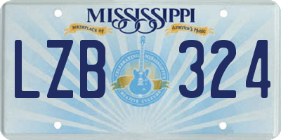 MS license plate LZB324