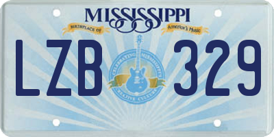MS license plate LZB329