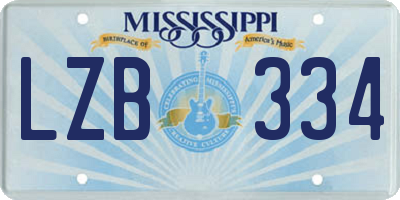 MS license plate LZB334