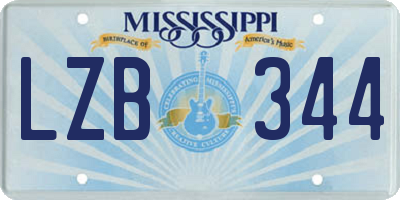 MS license plate LZB344