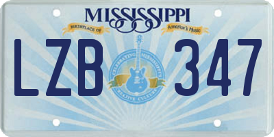 MS license plate LZB347