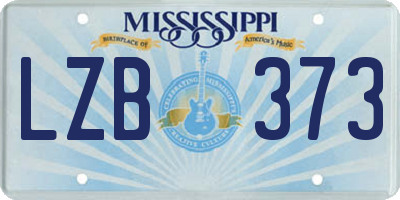 MS license plate LZB373