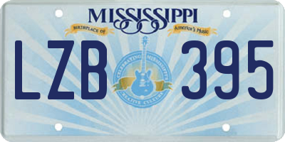 MS license plate LZB395