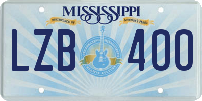 MS license plate LZB400