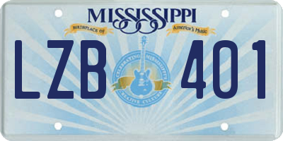 MS license plate LZB401
