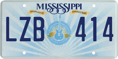 MS license plate LZB414