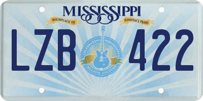 MS license plate LZB422