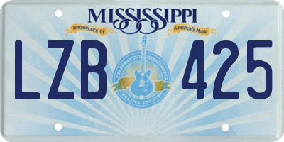 MS license plate LZB425