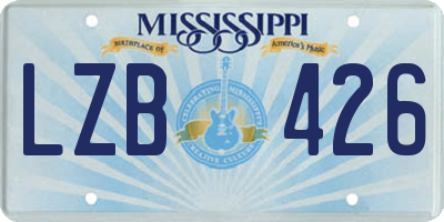 MS license plate LZB426