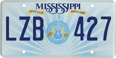 MS license plate LZB427
