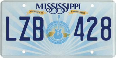 MS license plate LZB428