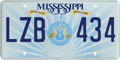 MS license plate LZB434