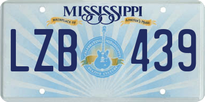 MS license plate LZB439