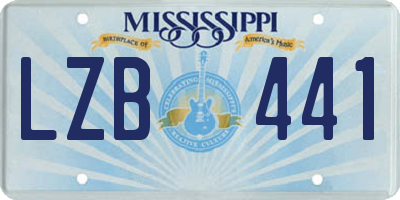 MS license plate LZB441