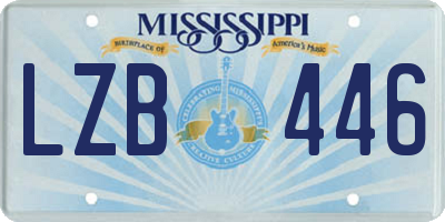 MS license plate LZB446