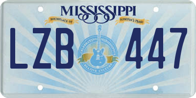 MS license plate LZB447