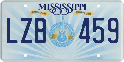 MS license plate LZB459