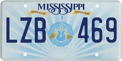 MS license plate LZB469