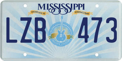 MS license plate LZB473