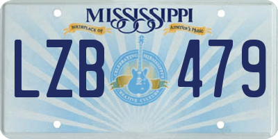MS license plate LZB479