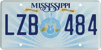 MS license plate LZB484