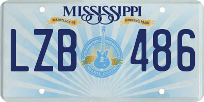 MS license plate LZB486