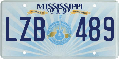 MS license plate LZB489