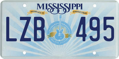 MS license plate LZB495