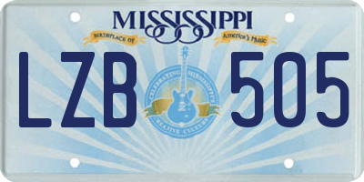 MS license plate LZB505