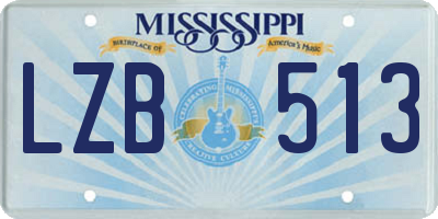 MS license plate LZB513