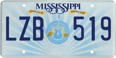 MS license plate LZB519