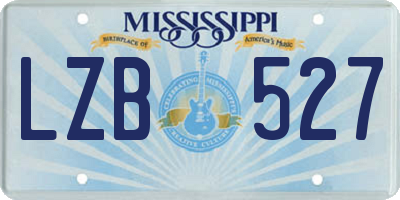 MS license plate LZB527