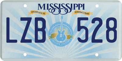 MS license plate LZB528
