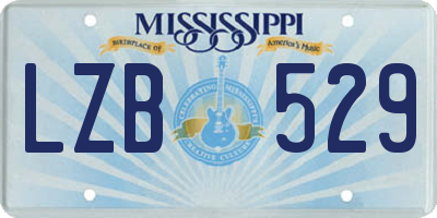 MS license plate LZB529